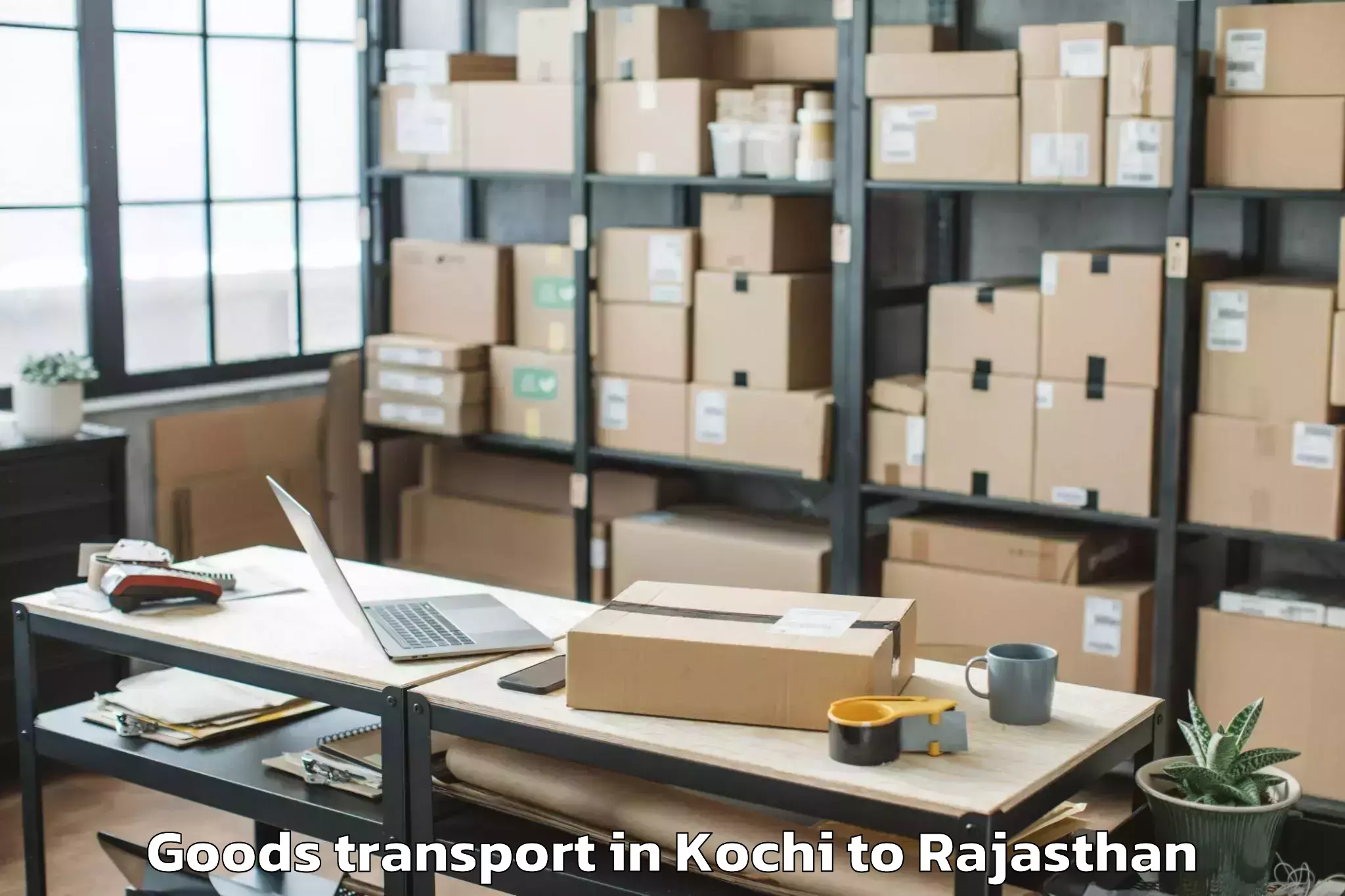 Book Kochi to Kherwara Goods Transport Online